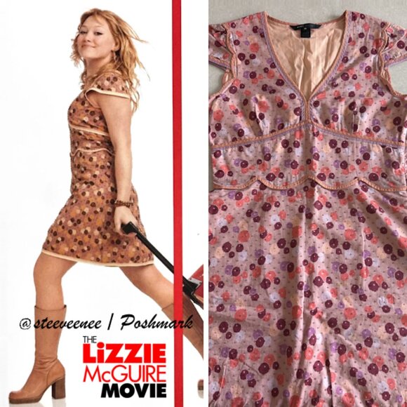 Marc Jacobs Dresses & Skirts - Vintage Y2K Marc Jacobs Floral Contract Trim Cap Sleeve Dress ASO Lizzie McGuire